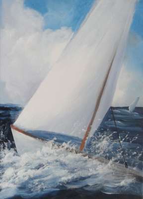 &quot;Velero&quot; , óleo s / t, 46 x33 cm.